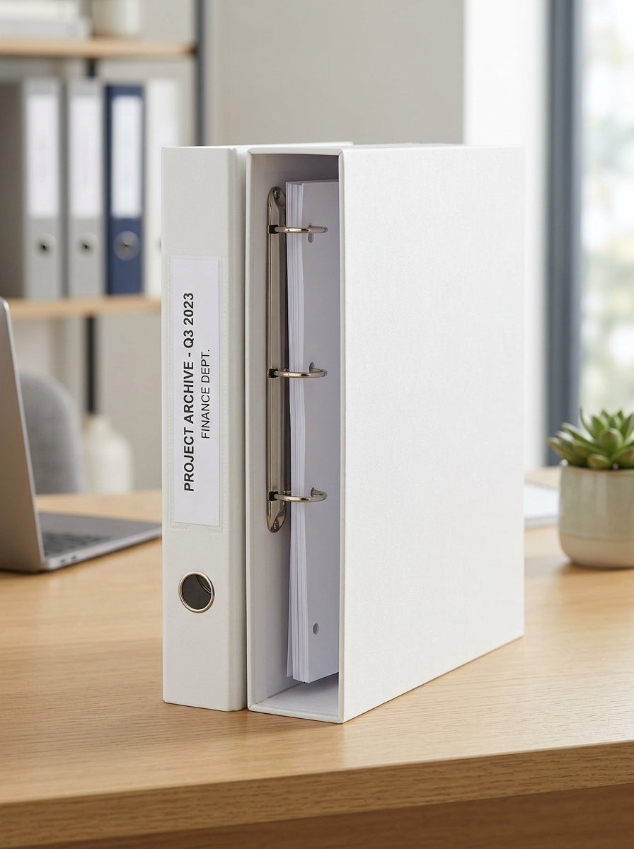 White Box File  1" 4-Hole Imp