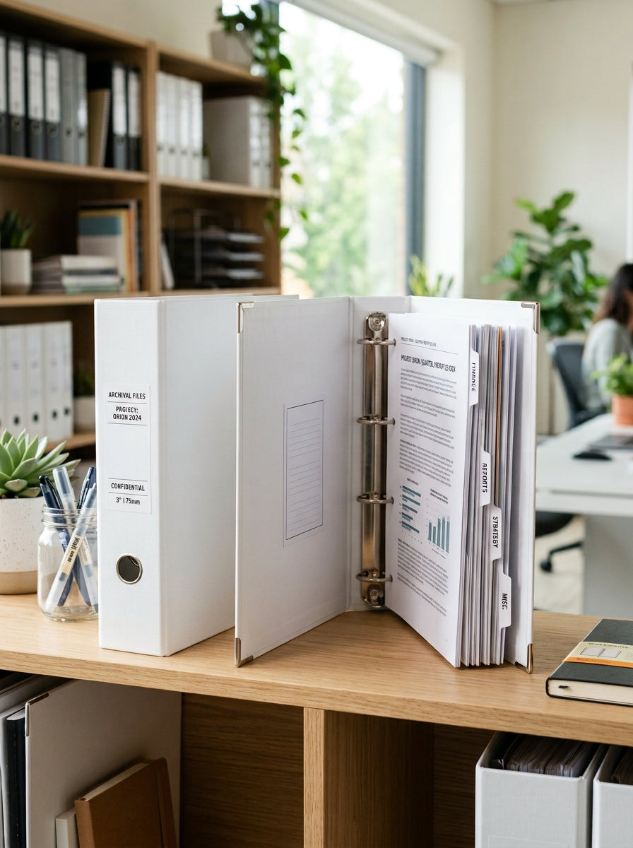 White Box File 3" 4-Hole Imp